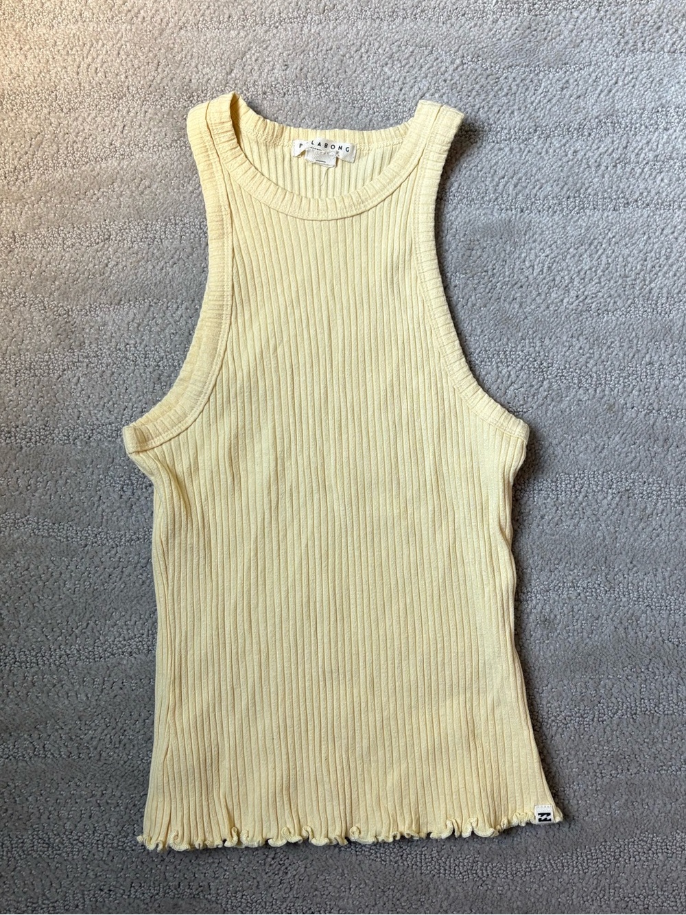 Butter Yellow Billabong Ribbed Halter Tank!